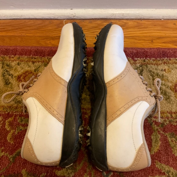 FootJoy Golf Shoe Cleats - Women Sz 7.5 - Classic White Tan Summer Series - Picture 5 of 9